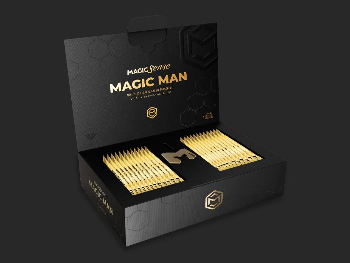 Caja de Magic Sense abierta con sus sachets